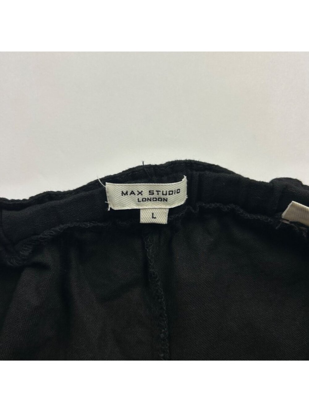 MAX Studio Black Linen Blend Balloon Leg Lounge Pant L - Picture 4 of 8